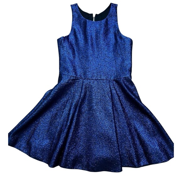 Zoe Other - Zoe Ltd Girls Metallic Royal Blue Sleeveless Back O Ring Zip Party Dress  14